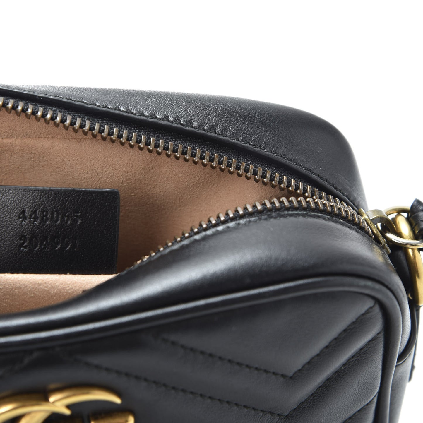 Calfskin Matelasse Mini GG Marmont Chain Shoulder Bag Black