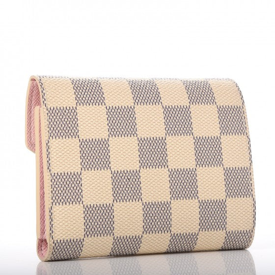 Damier Azur Victorine Wallet Rose Ballerine