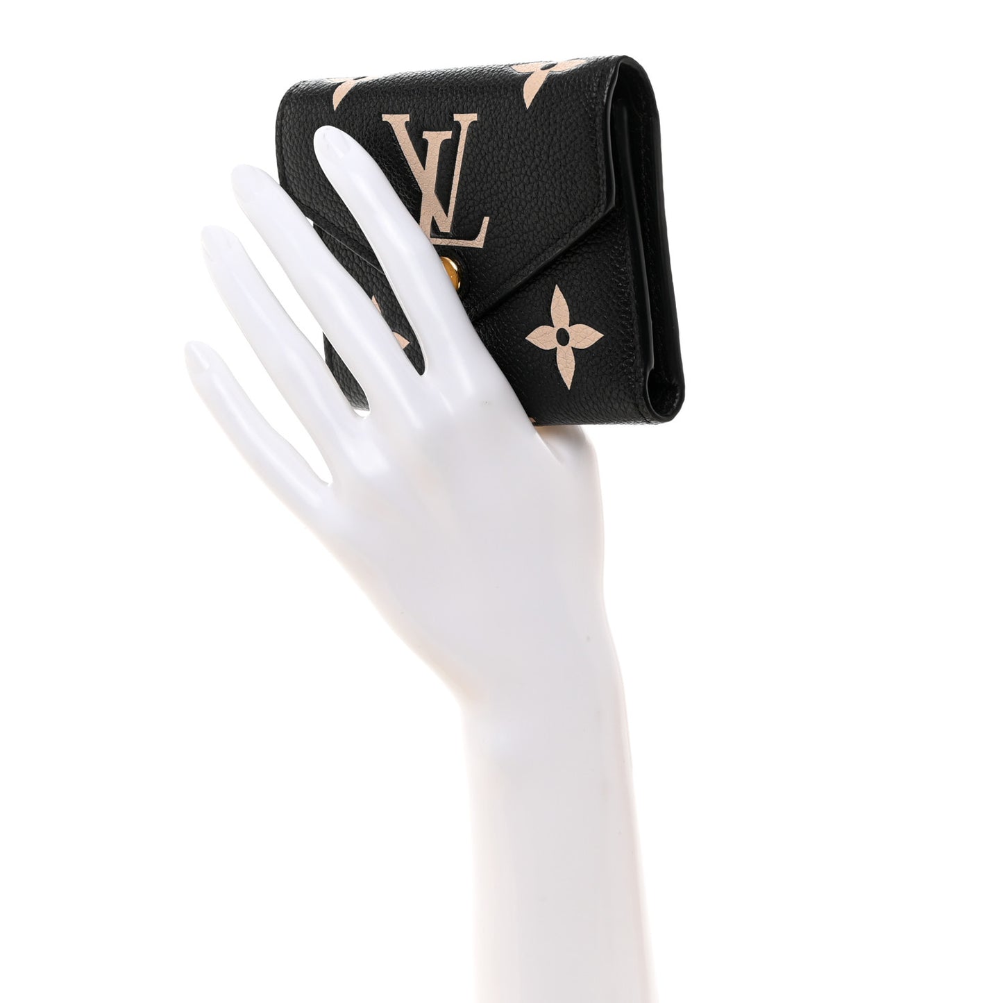 LOUIS VUITTON Empreinte Monogram Giant Victorine Wallet Black Beige