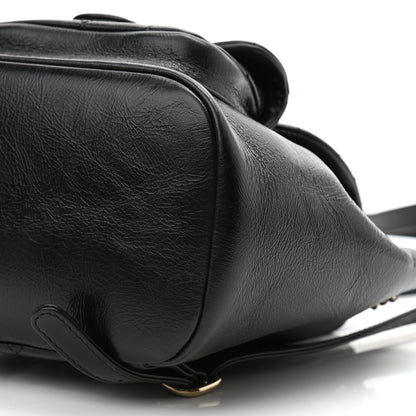 Chanel Glazed Aged Calfskin Quilted Small Duma Drawstring Backpack Black 10 of 10