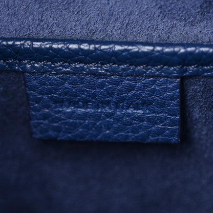 Celine Drummed Calfskin Nano Luggage Indigo 7 of 11