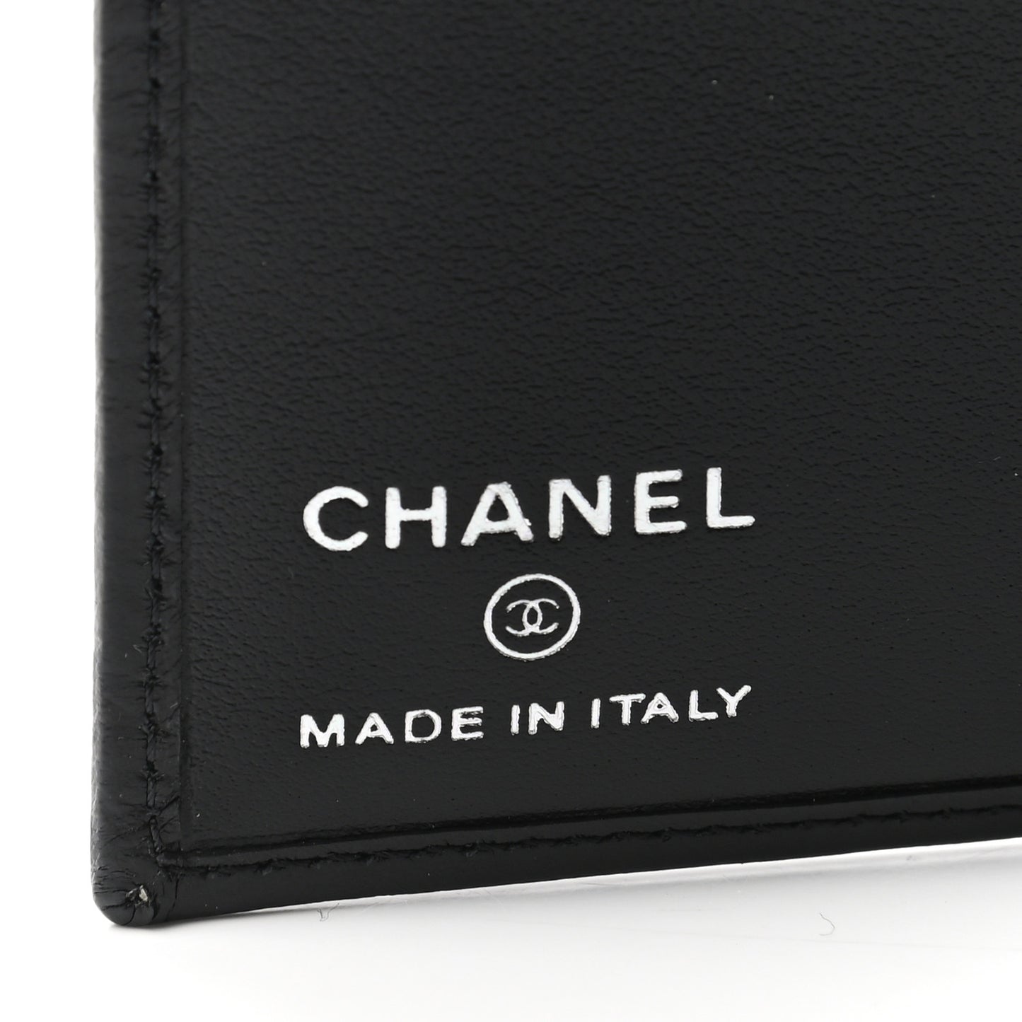 Calfskin Quilted Passport Holder Black