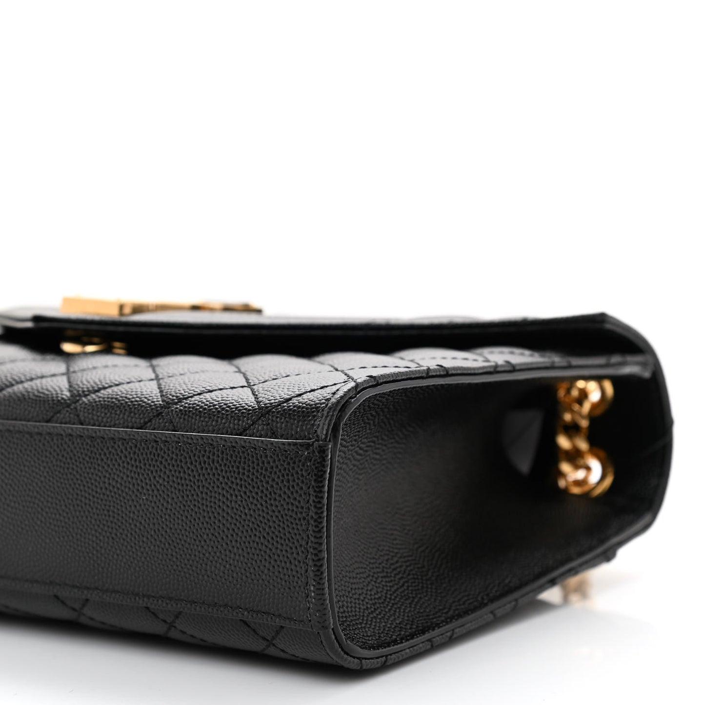 Grain De Poudre Textured Mixed Matelasse Triquilt Medium Monogram Satchel Black