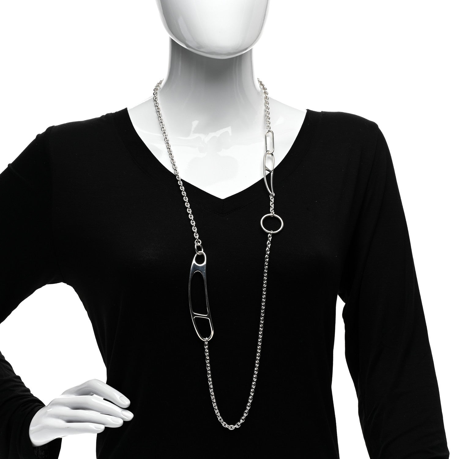Hermes Sterling Silver Chaine d'Ancre Twist Necklace 2 of 4