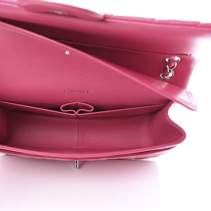 Chanel Lambskin Quilted Jumbo Double Flap Dark Pink 5 of 15