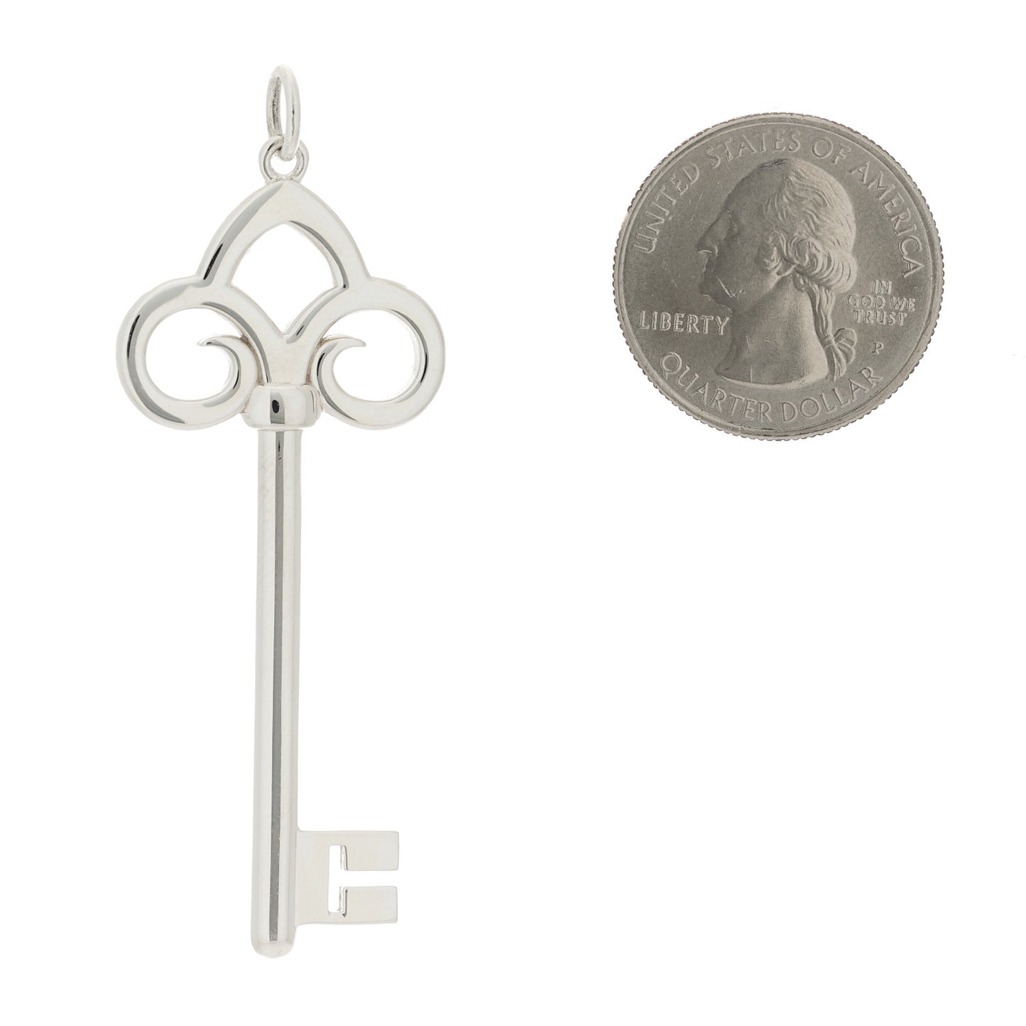 Sterling Silver Fleur De Lis Key Pendant