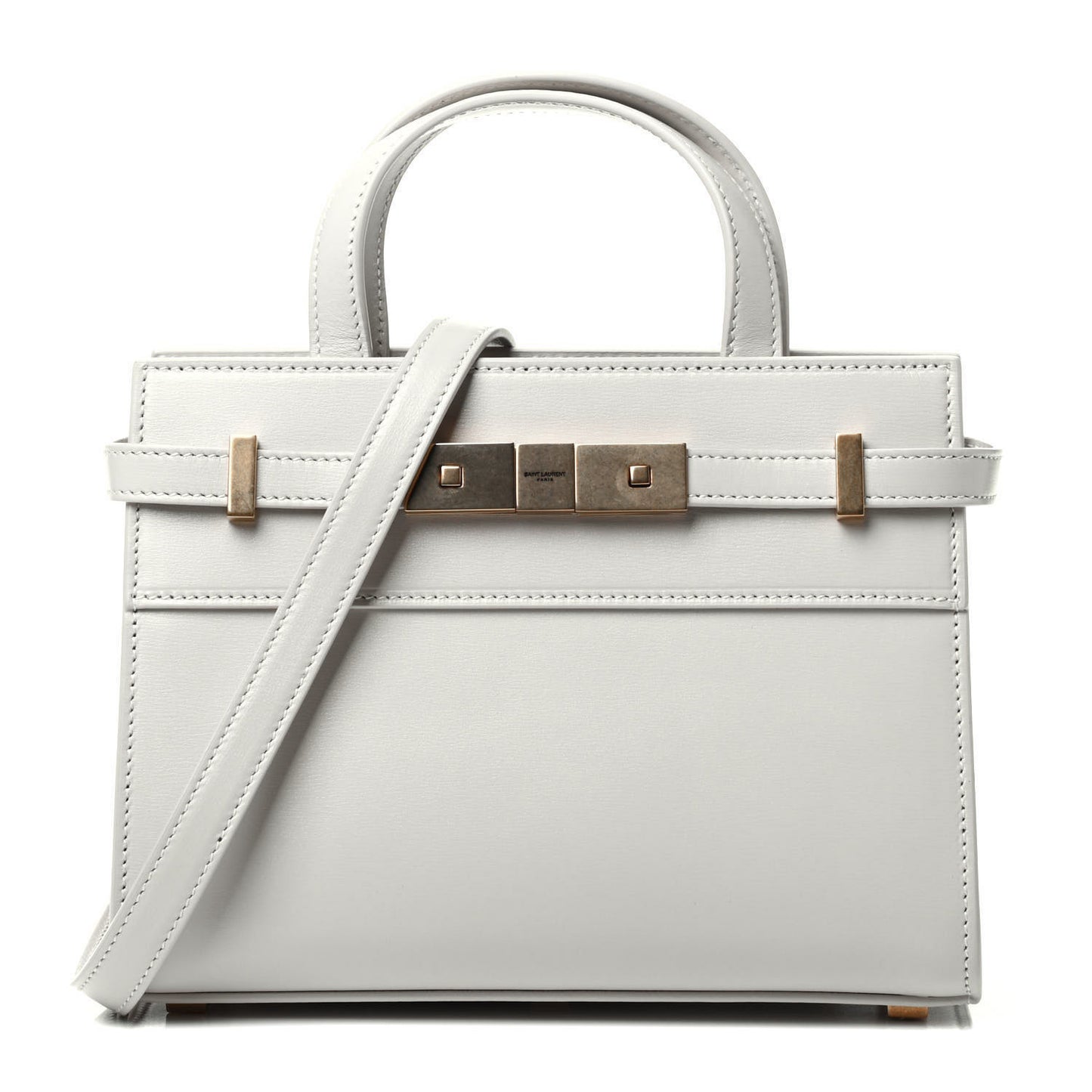 Smooth Calfskin Nano Manhattan Shopper Tote Crema Soft