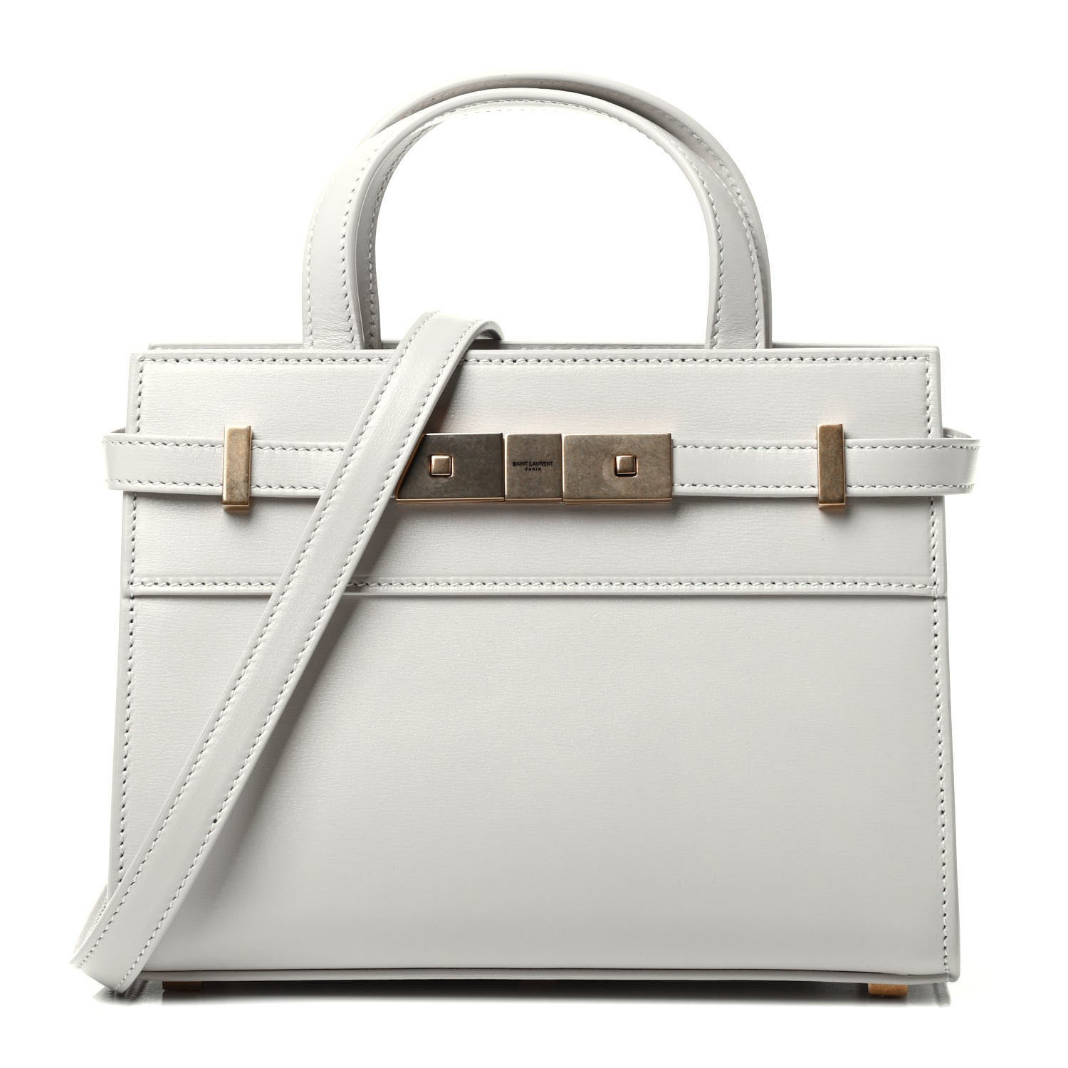 Saint Laurent Smooth Calfskin Nano Manhattan Shopper Tote Crema Soft 1 of 4