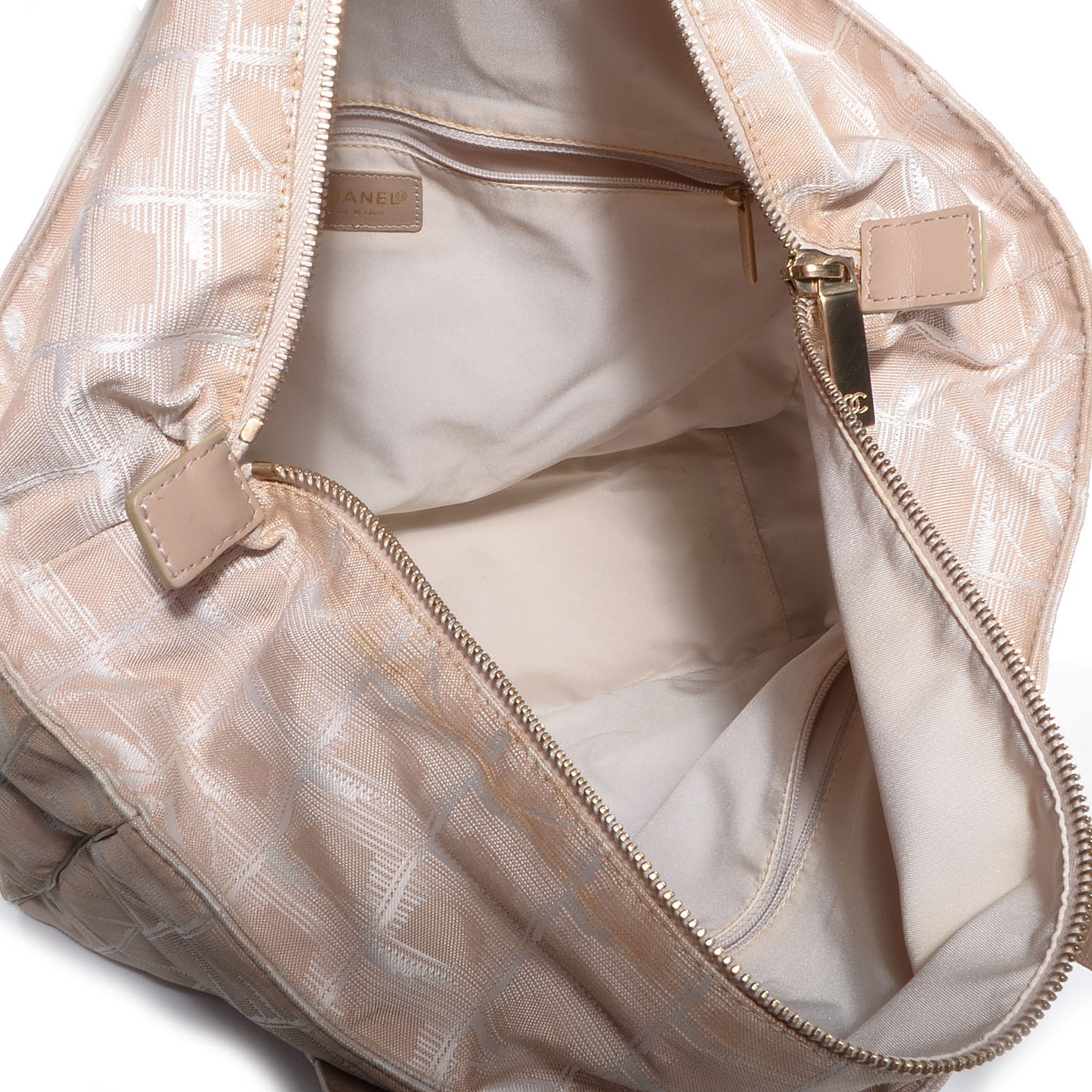 Nylon Large Travel Tote Beige