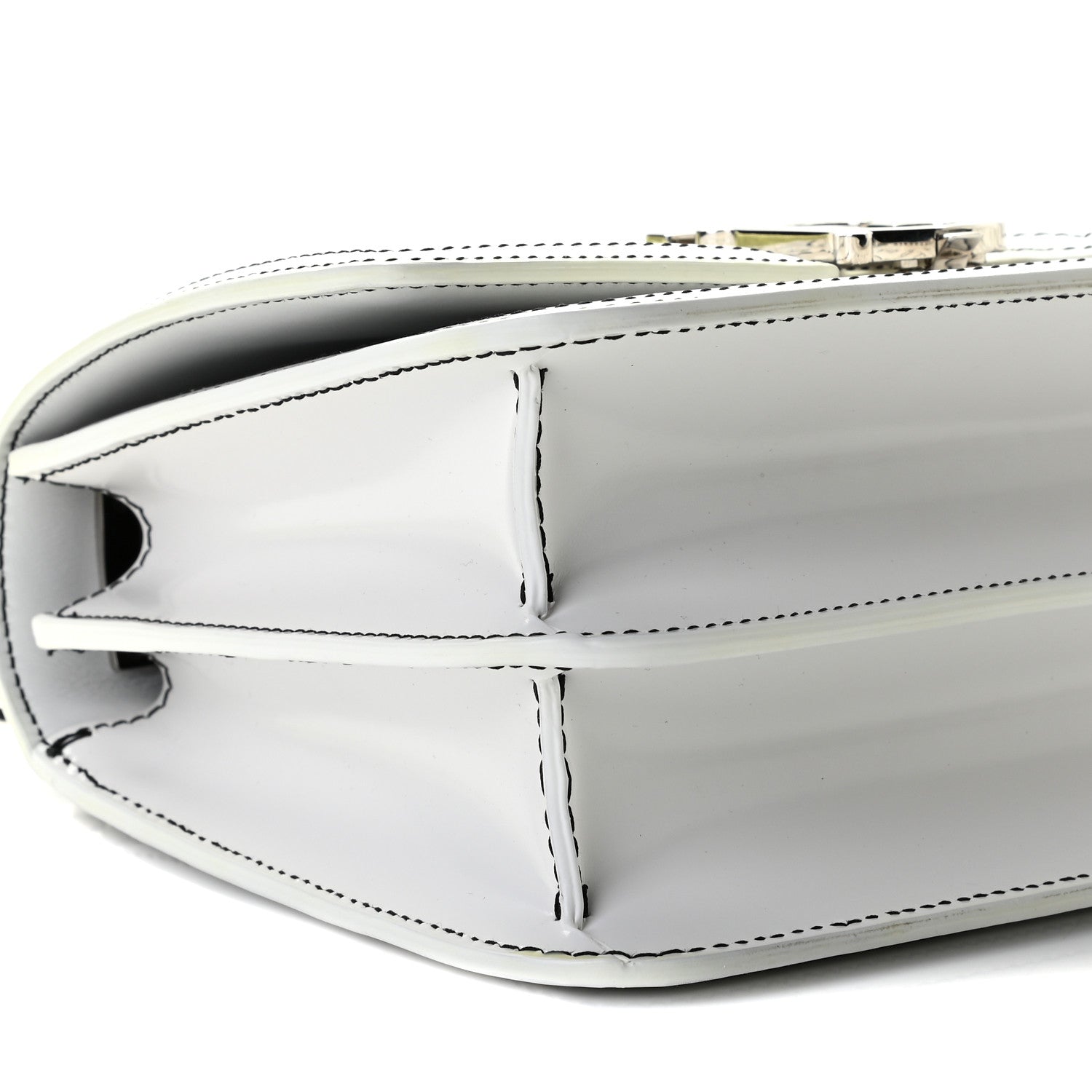Burberry Calfskin Monogram Embossed Small TB Chain Bag Optic White 5 of 9