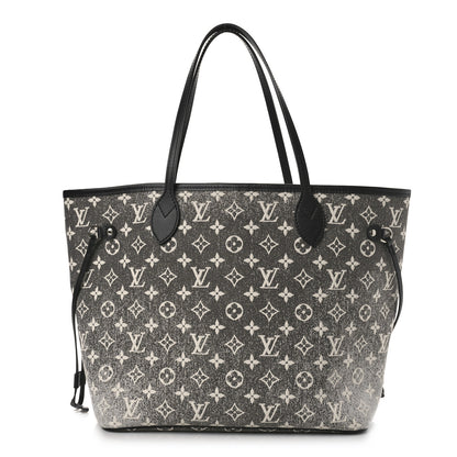 Louis Vuitton Denim Monogram Jacquard Neverfull MM Grey 3 of 9