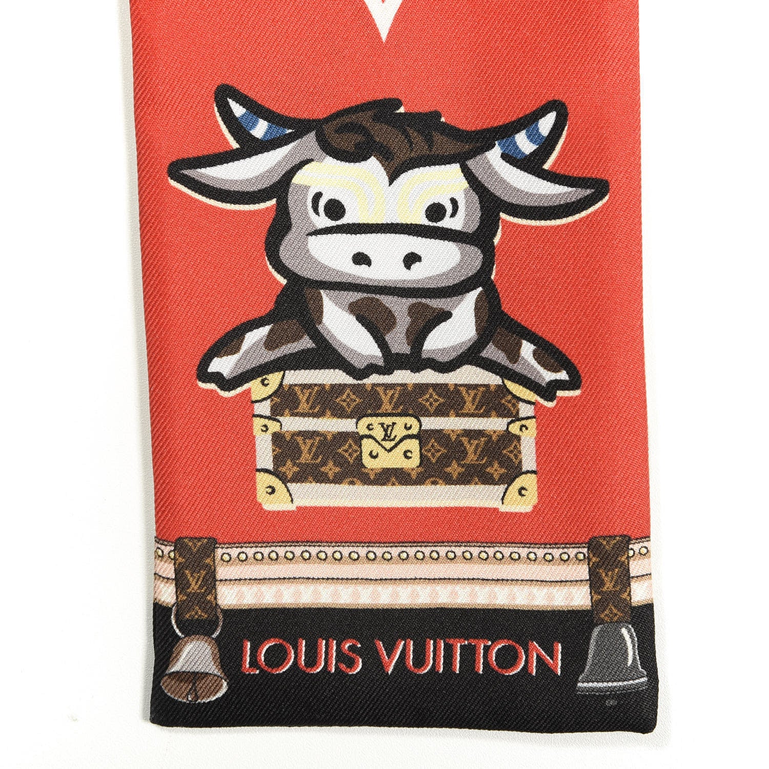 Louis Vuitton Silk Monogram Rodeo Bandeau Red 3 of 3