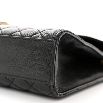 Saint Laurent Grain De Poudre Textured Mixed Matelasse Large Triquilt Monogram Satchel Black 10 of 12
