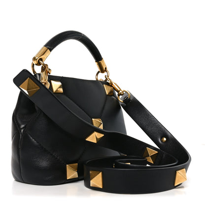 Valentino Garavani Nappa Mini Roman Stud The Handle Bag Black 3 of 9