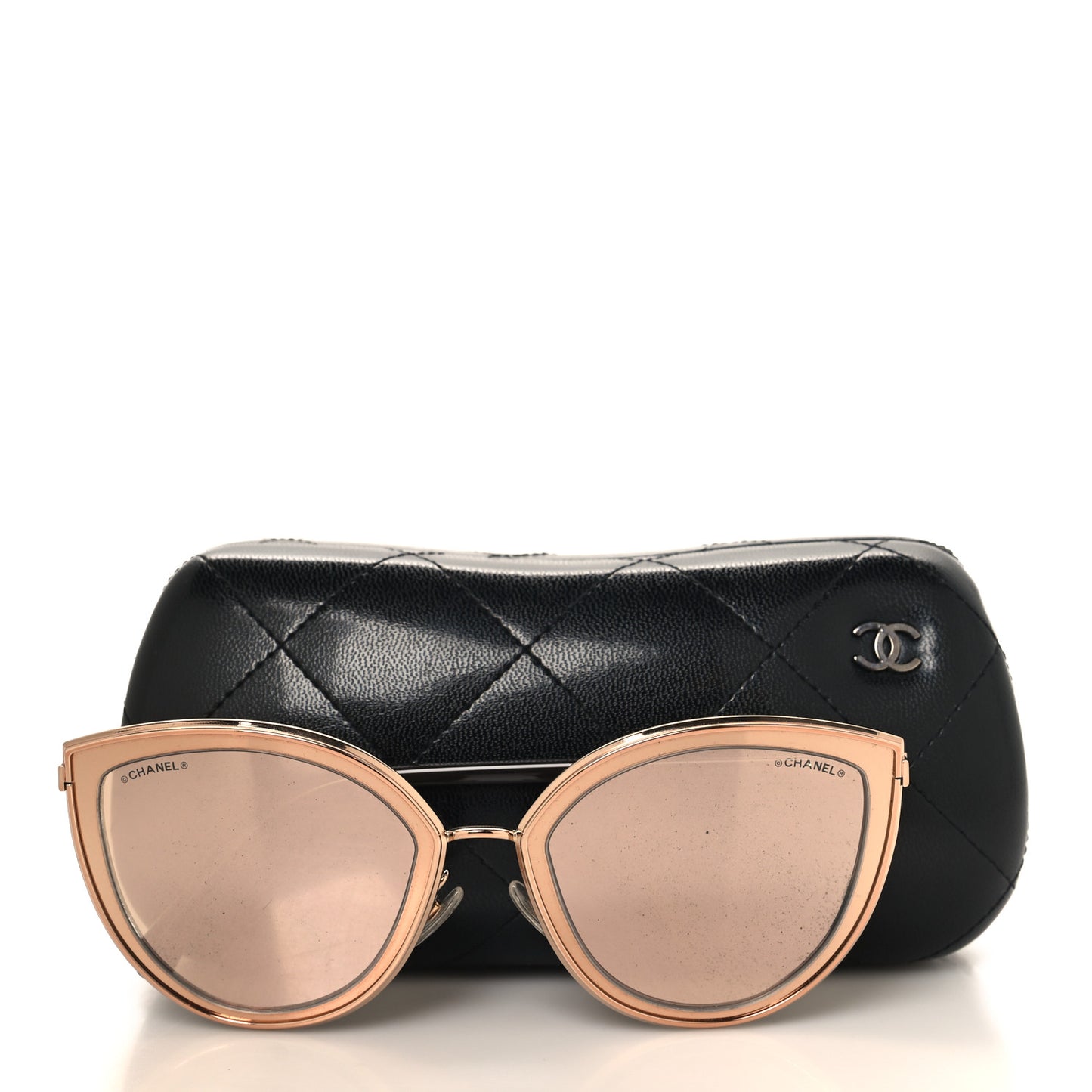 Metal Cat Eye Sunglasses 4222 Pink Gold