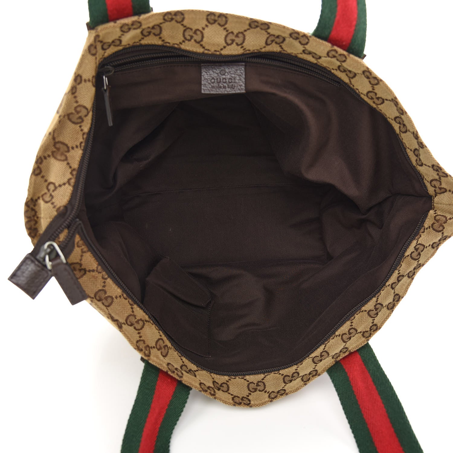 Gucci GG Monogram Medium Web Handle Bucket Tote Dark Brown 5 of 9