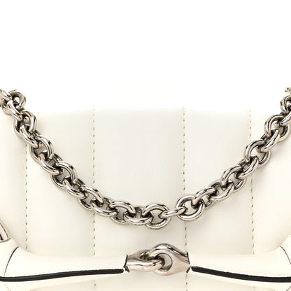 Gucci Nappa Vertical Matelasse Small Maxi Horsebit Chain Shoulder Bag Great White 8 of 10