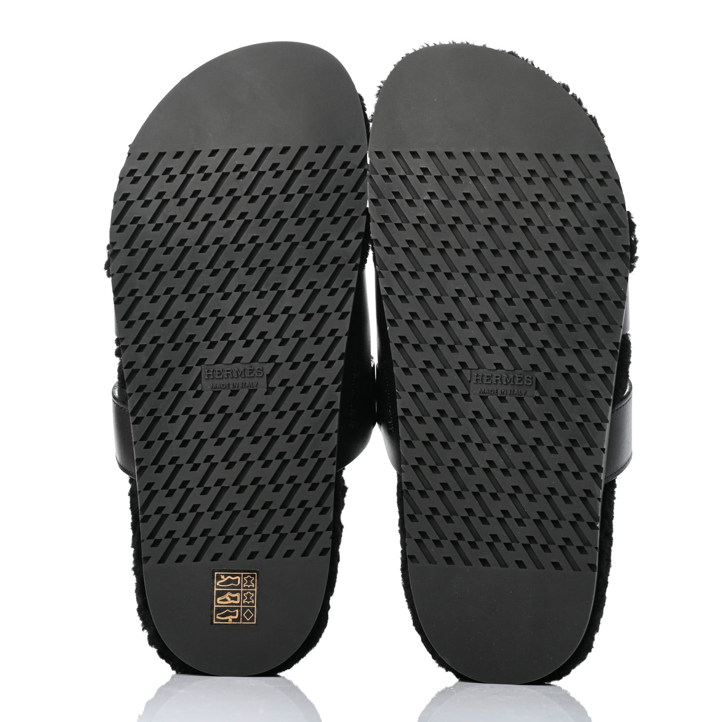 Calfskin Woolskin Womens Chypre Sandals 41 Black