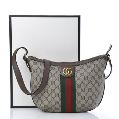 Gucci GG Supreme Monogram Web Small Ophidia Half Moon Hobo Brown 11 of 11