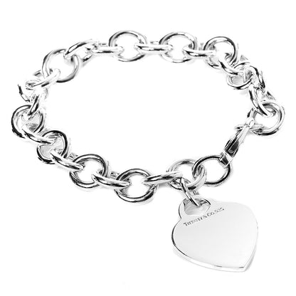 Tiffany Sterling Silver Heart Tag Charm Bracelet 1 of 4