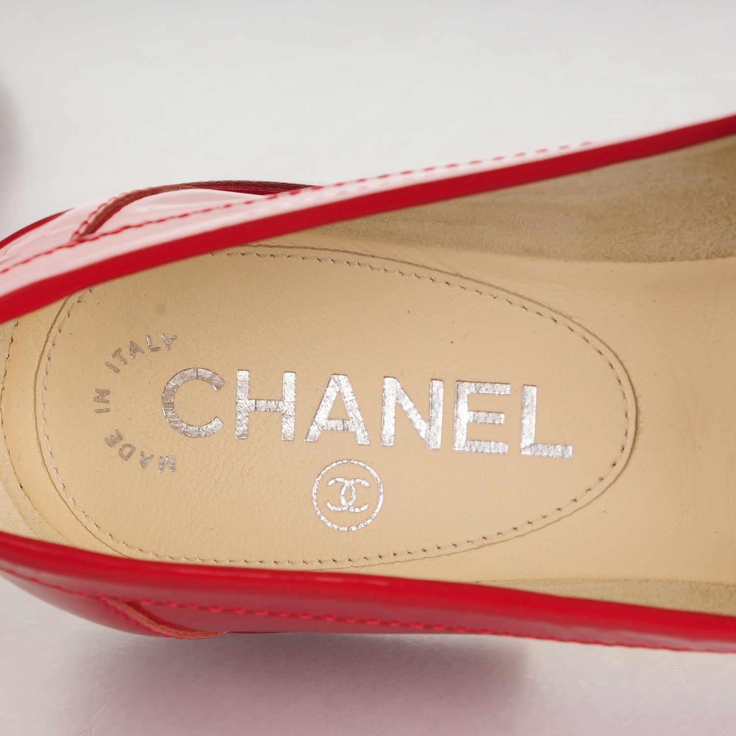 Chanel Patent CC Loafers 36.5 Red 5 of 7