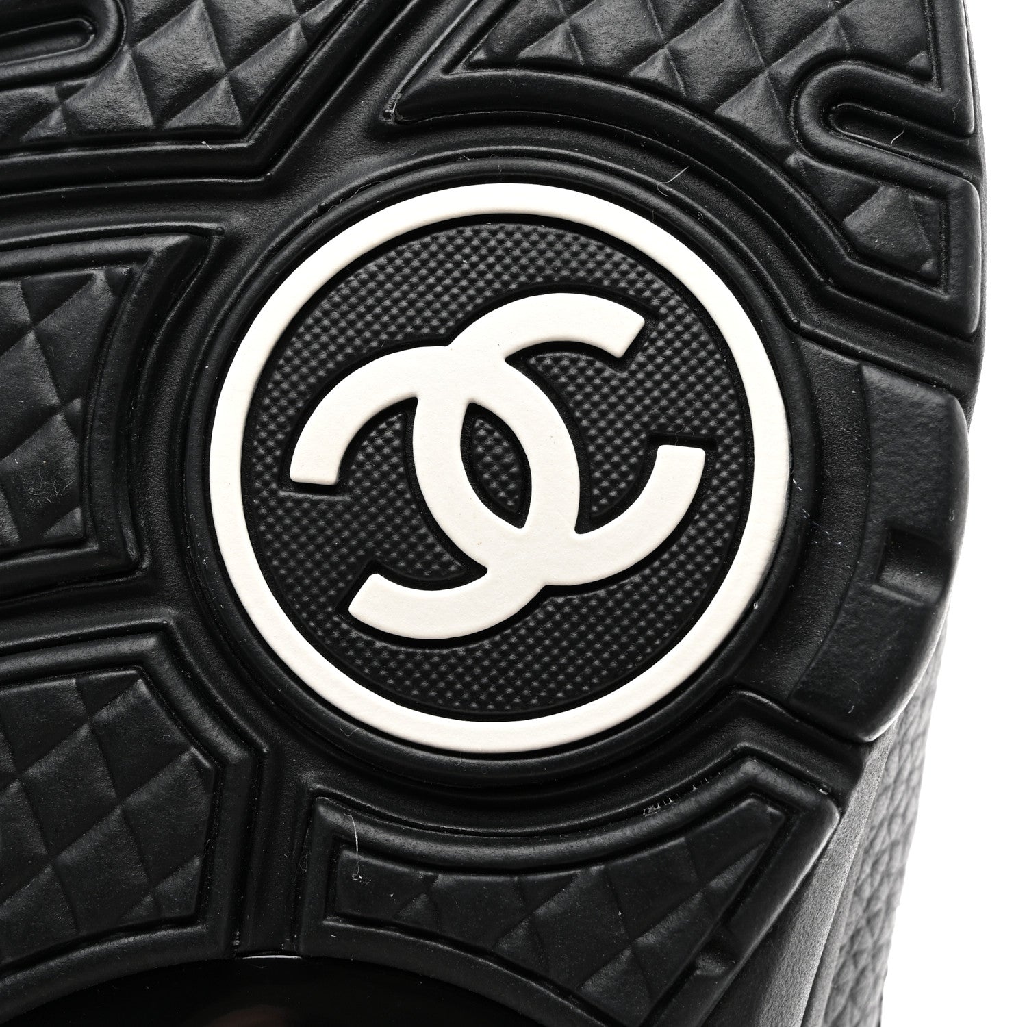 Chanel Mesh Suede Grained Calfskin Womens CC Sneakers 36 Black White 6 of 9