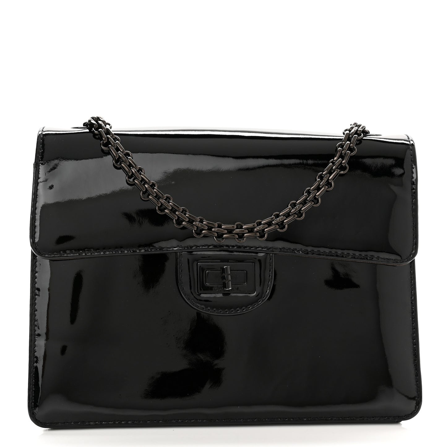 Patent Mini Reissue Flap Black