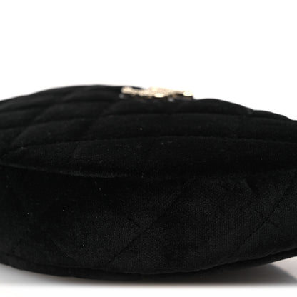 Chanel Velvet Crystal Quilted Chain Hobo Black 11 of 11