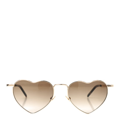 Saint Laurent Metal Heart Frame Loulou SL301 Sunglasses Gold 2 of 7