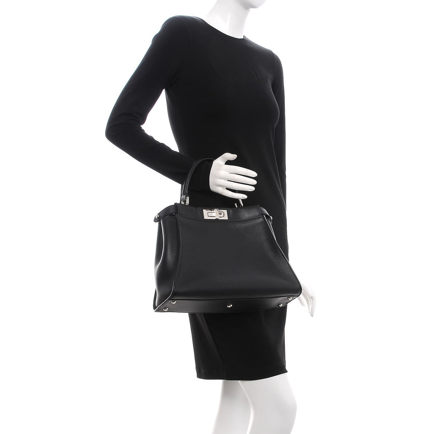 Vitello Seta Python Crocodile Monster Eyes Medium Peekaboo Iconic Satchel Black Girasole