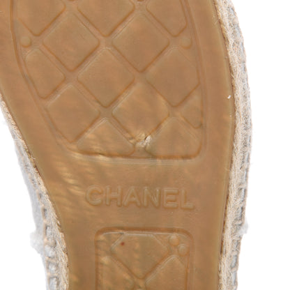 Chanel Linen CC Espadrilles 36 Beige Black 8 of 11