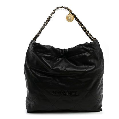 Chanel Shiny Caviar Quilted Monochrome Chanel 22 Black 1 of 11