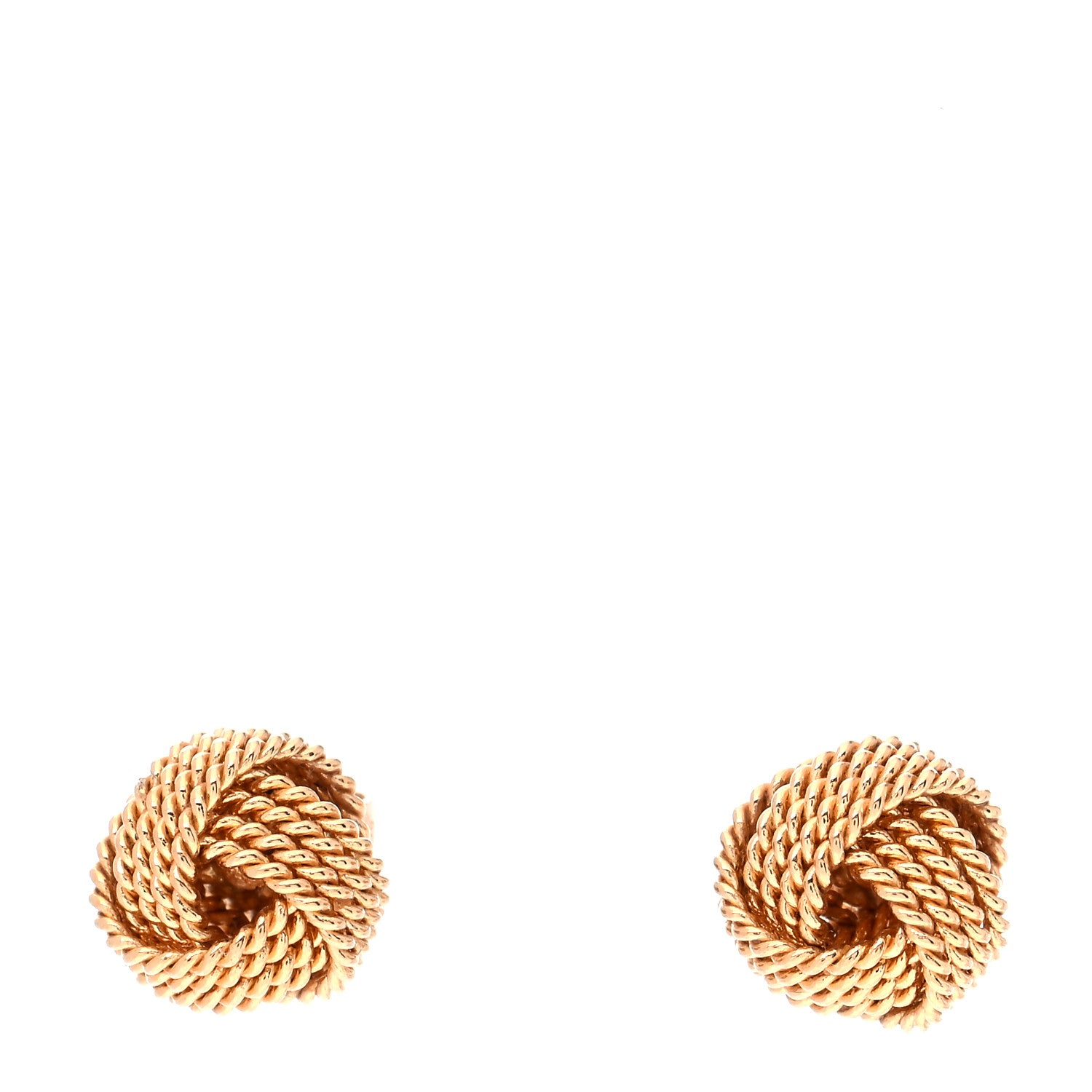 Tiffany 18K Yellow Gold Twist Knot Earrings 1 of 4