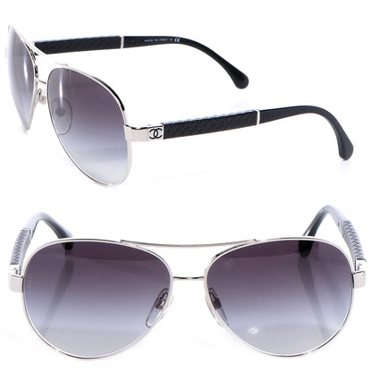 Chanel Lambskin Quilted CC 4195-Q Sunglasses Silver 1 of 6