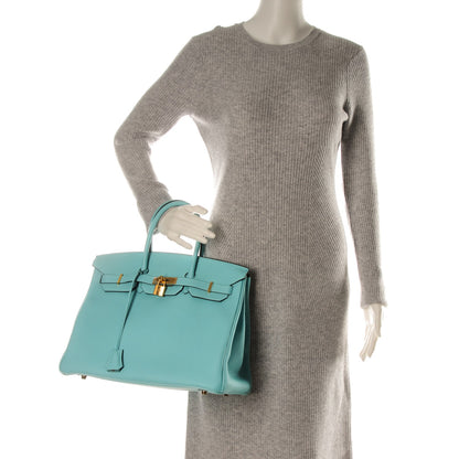 Hermes Togo Birkin 35 Bleu Atoll 2 of 29