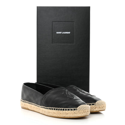 Saint Laurent Lambskin Monogram Espadrilles 36.5 Black 9 of 9
