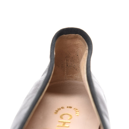 Chanel Lambskin Patent Cap Toe Ballerina Flats 39 Black 12 of 12