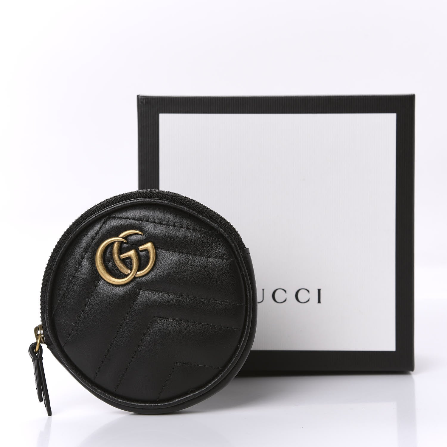 Gucci Calfskin Matelasse GG Marmont Round Mini Bag Black 11 of 11