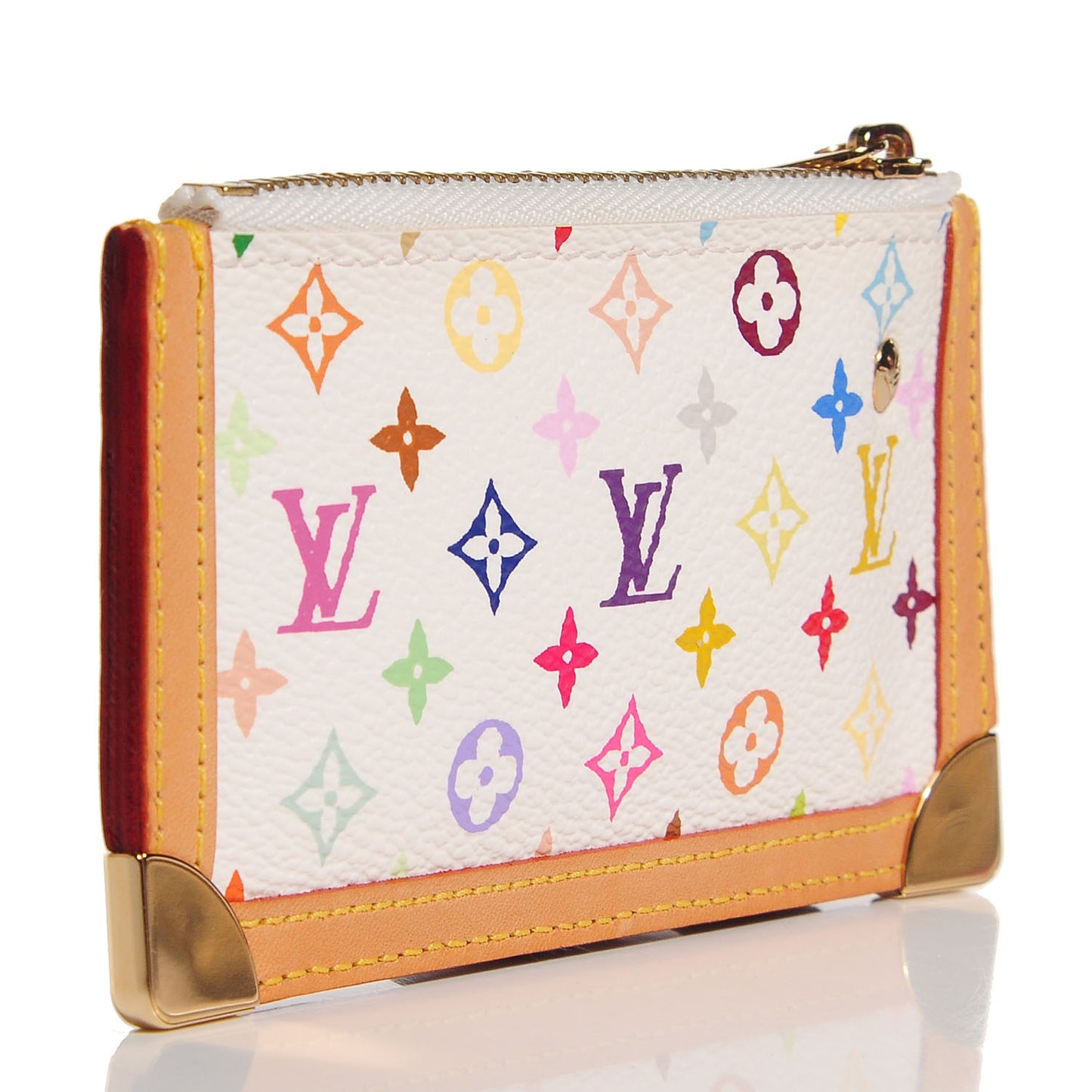 Monogram Multicolor Key Pouch White