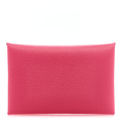 Hermes Epsom Calvi Card Case Rose Azalee 1 of 6