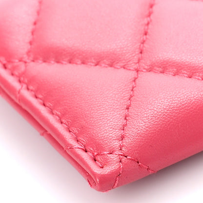 Chanel Lambskin Quilted Card Holder Pink 8 of 10