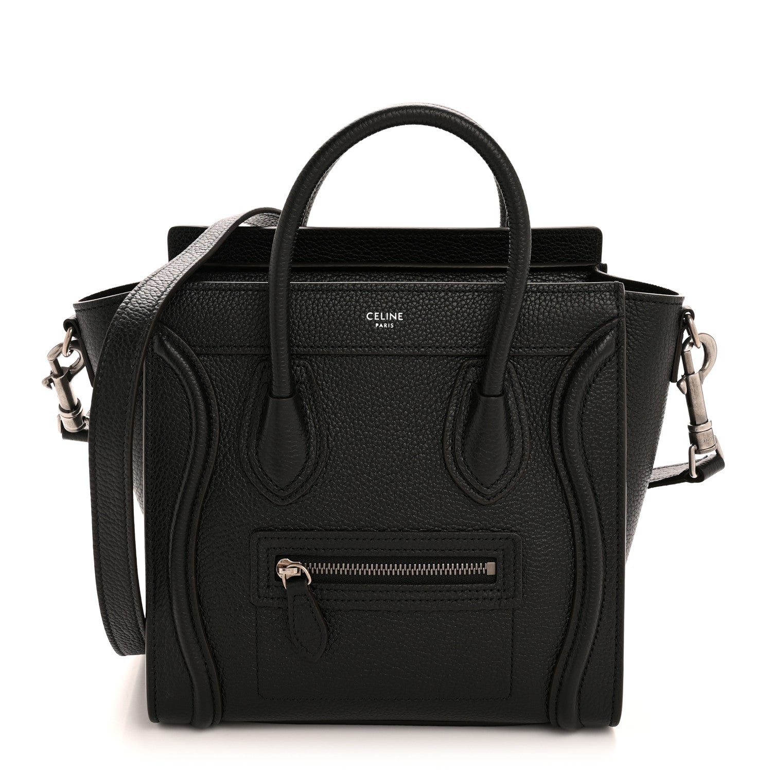 Celine Drummed Calfskin Nano Luggage Black 1 of 11