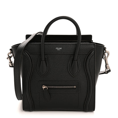 Celine Drummed Calfskin Nano Luggage Black 1 of 11