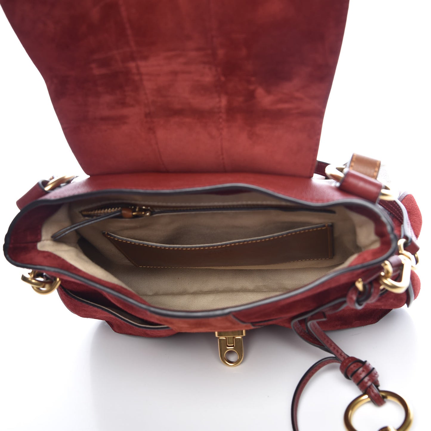 Suede Small Lexa Shoulder Bag Sienna Red