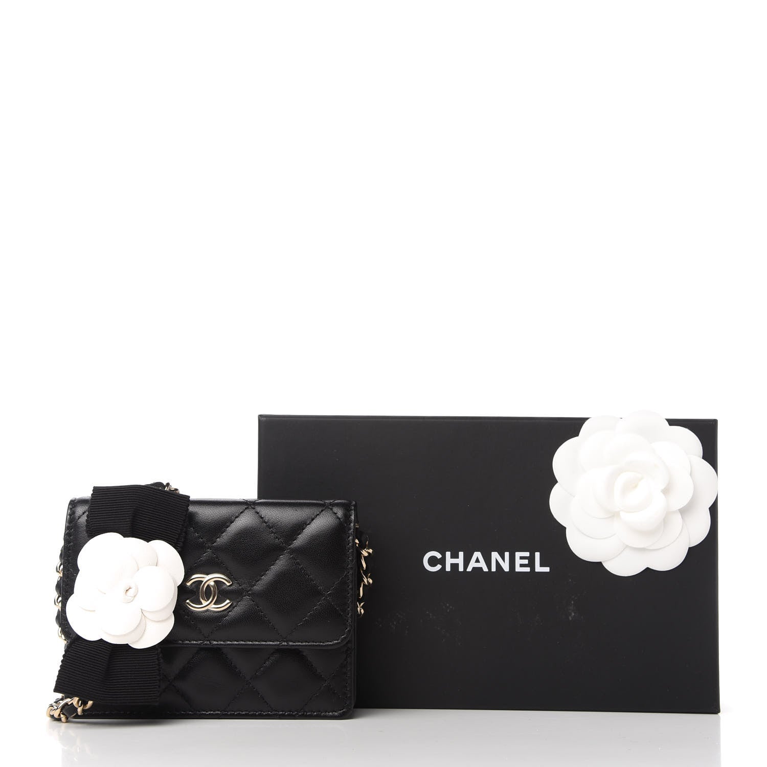 Chanel Lambskin Quilted My Chanel Lady Card Holder On Chain Black 11 of 11