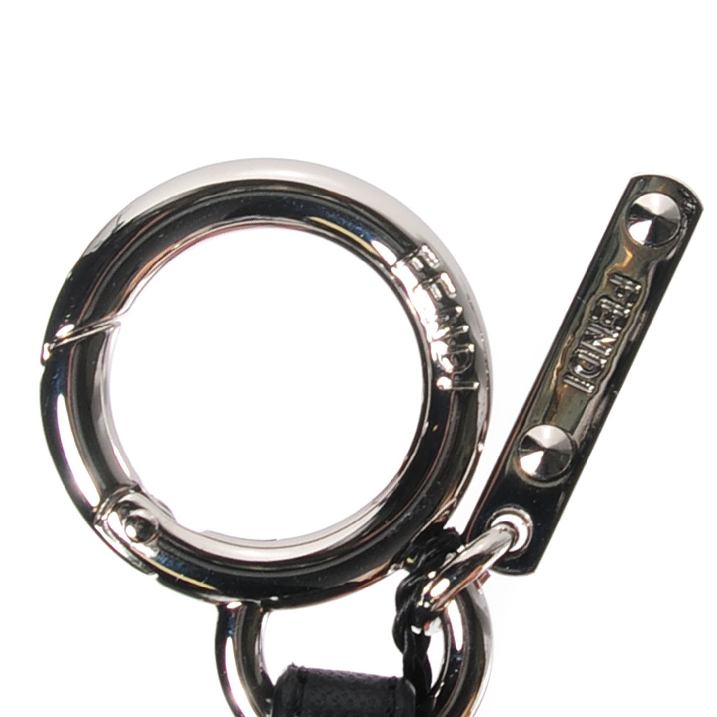 Lambskin Fox Fur Super Karlito Pom Pom Bag Charm Black White
