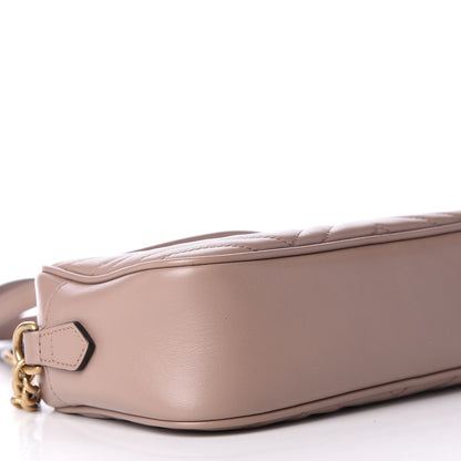 Gucci Calfskin Matelasse Small GG Marmont Chain Shoulder Bag Porcelain Rose 7 of 9