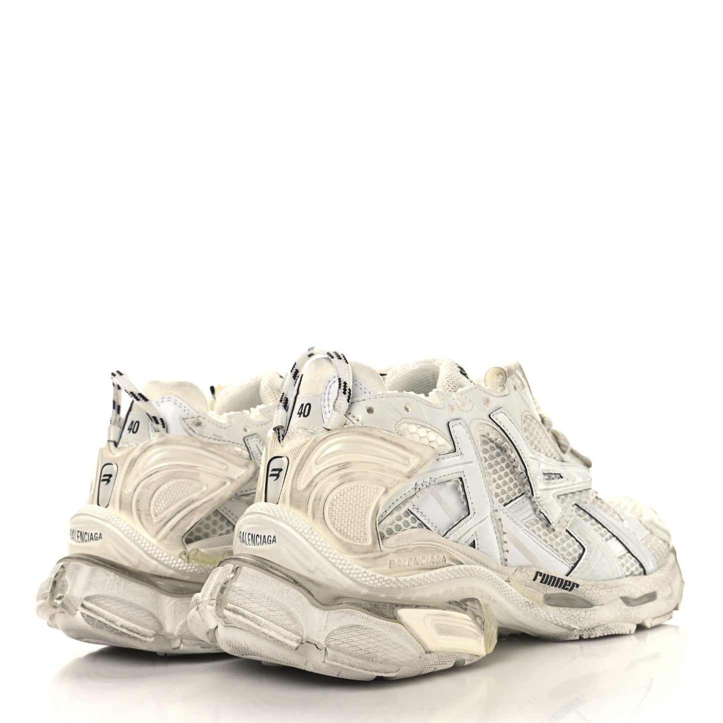 Mesh Rubber Monocolor Womens Runner Sneakers 40 White