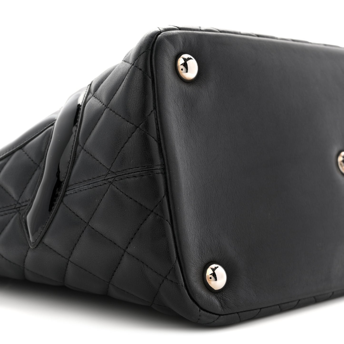 Calfskin Quilted Large Cambon Tote Black