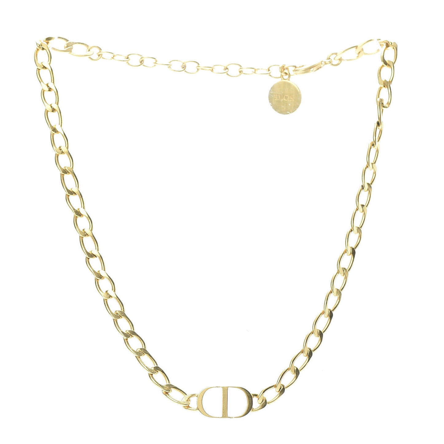 Metal CD Choker Necklace Gold